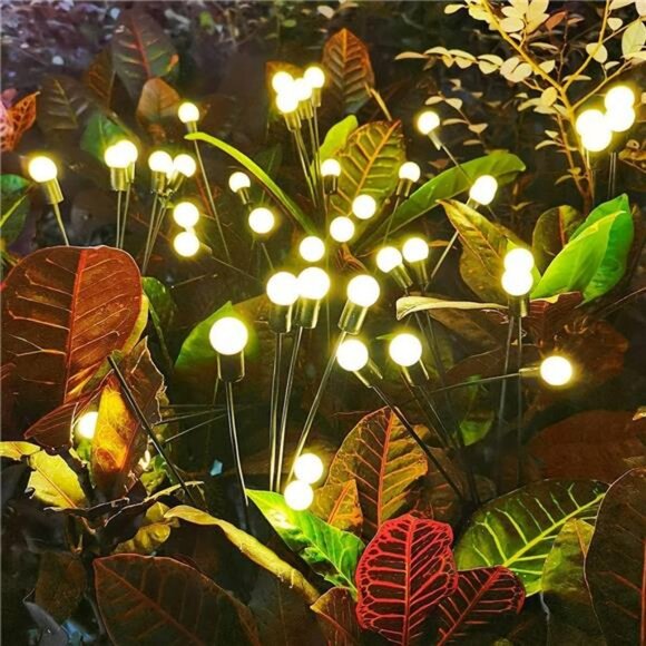 (2 Pack 16 LED Firefly Light, New Upgraded Swaying Starburst Solar - Picture 1 of 7